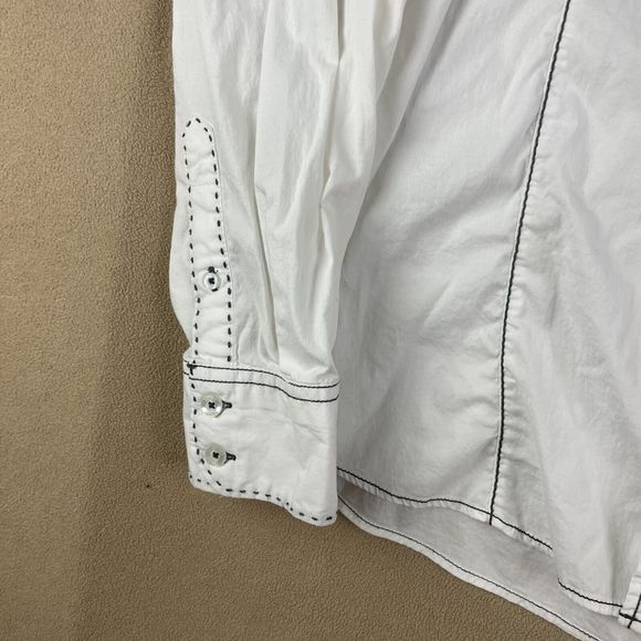 Roar Shirt Mens Extra Large White Embroidered Buckle Wings Crosses Long Sleeve - Picture 6 of 16